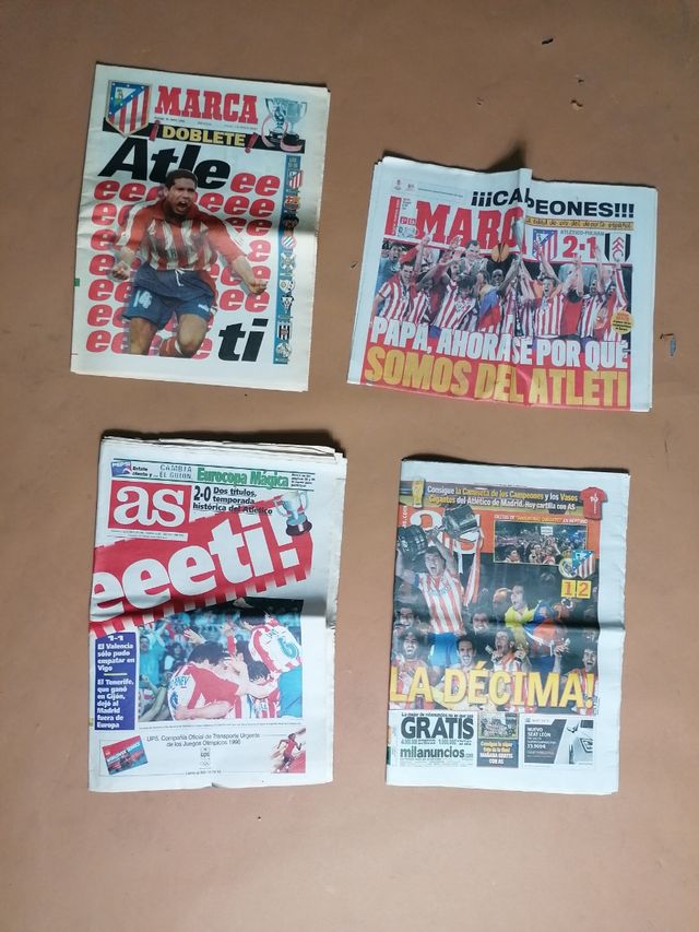 Periódicos de títulos del Atlético de Madrid