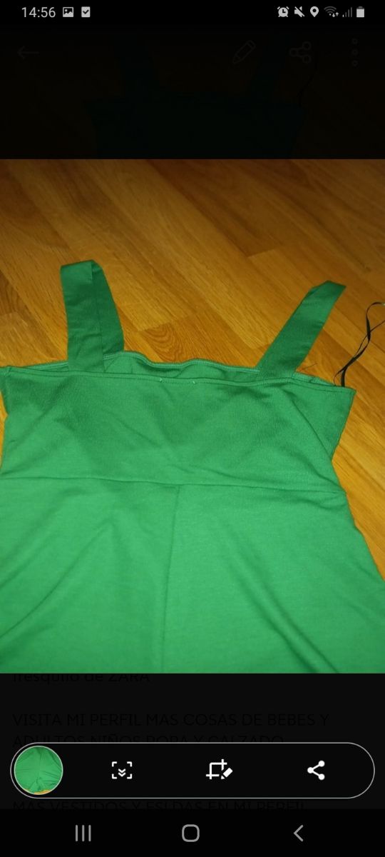 vestido pantalón S NUEVO zara verde hierba mujerha
