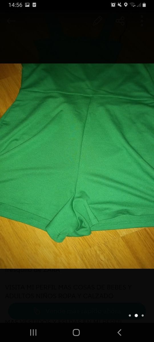 vestido pantalón S NUEVO zara verde hierba mujerha
