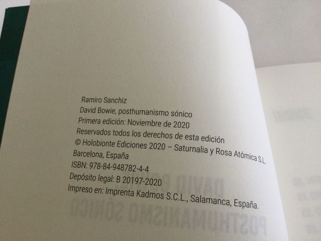 Libro David Bowie "Posthumanismo sónico "