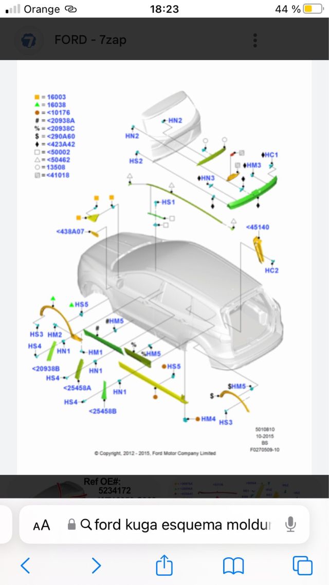 Aletin delantero NUEVO Ford Kuga