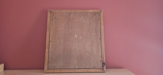 Espejo de madera y cerámica