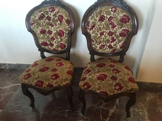 2 sillas isabelinas antiguas