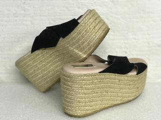 SANDALIAS CUÑA ESPARTO OXIGENO NEGRO TALLA 38