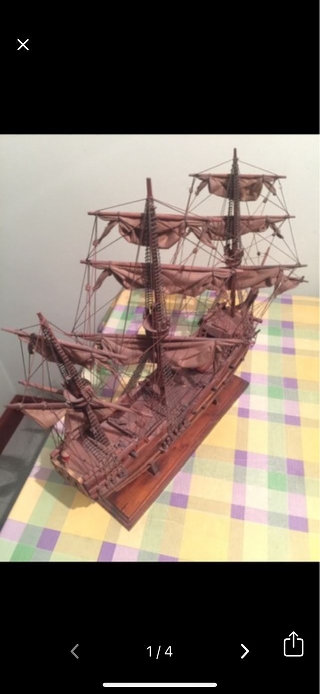 Maqueta antigua Galeón de madera