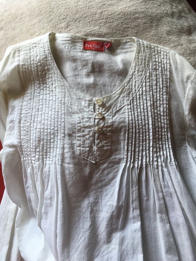 Blusa blanca 100/ algodón