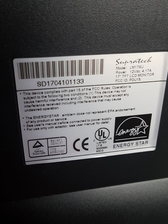 monitor tft 17 pulgadas 17" a 12v y 220v