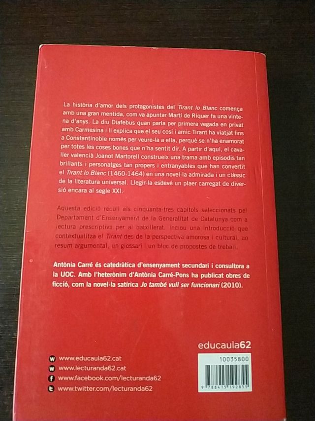 Nova Antologia de poesía catalana,Tirant lo blanc