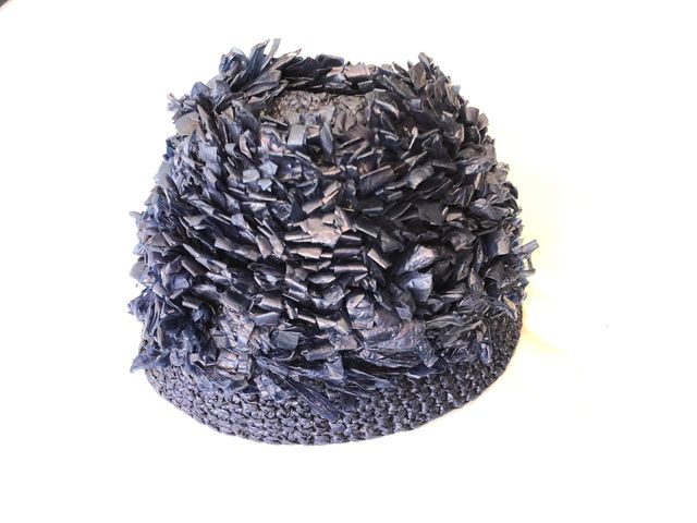 Gorro de ráfia vintage años 60 - 70
