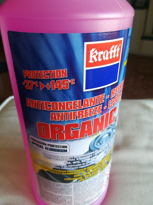 2 botellas de anticongelante krafft orgánico