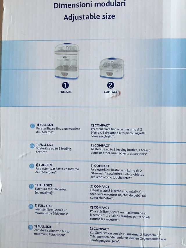 Esterilizador chicco 2 en 1