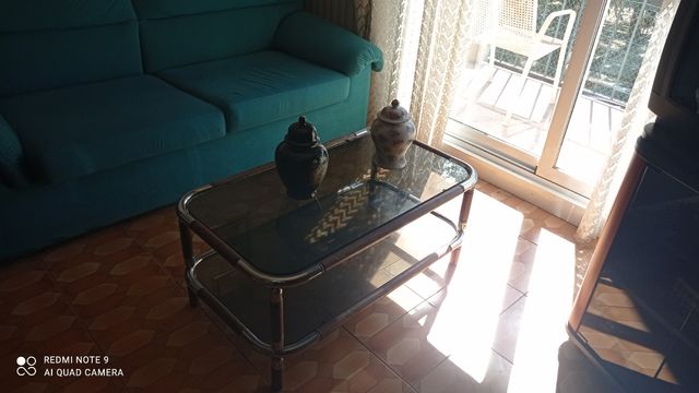 Mesa de centro de cristal vintage