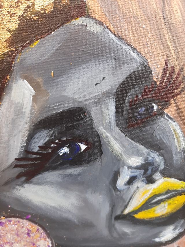 cuadro abstracto pintado a mano