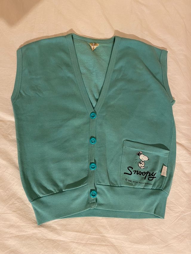 Chaleco de Snoopy vintage turquesa