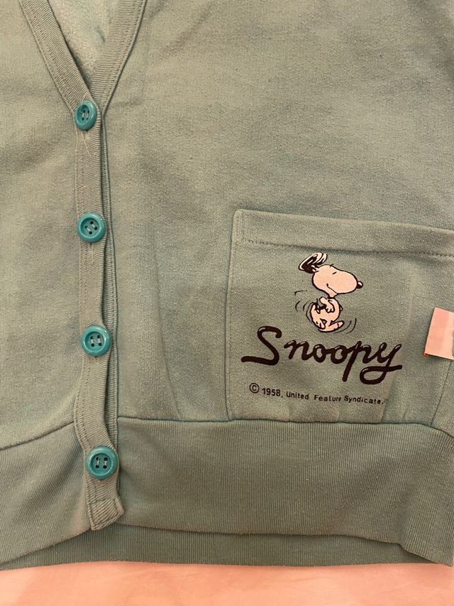 Chaleco de Snoopy vintage turquesa