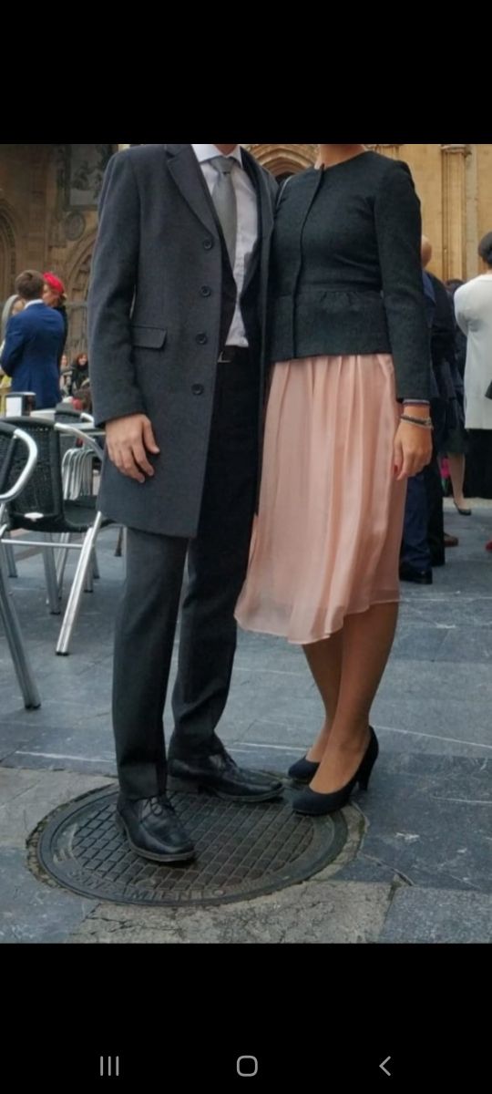 Falda Midi rosa palo de seda