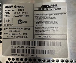 RADIO BMW PROFESIONAL ALPINE