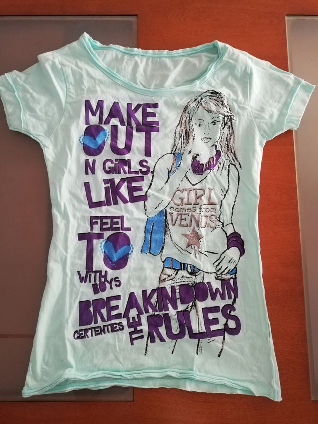 Camiseta azul turquesa manga corta