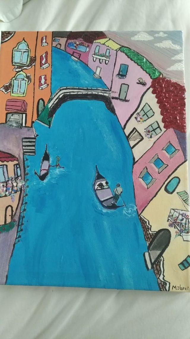 Cuadro de Venecia hecho a mano