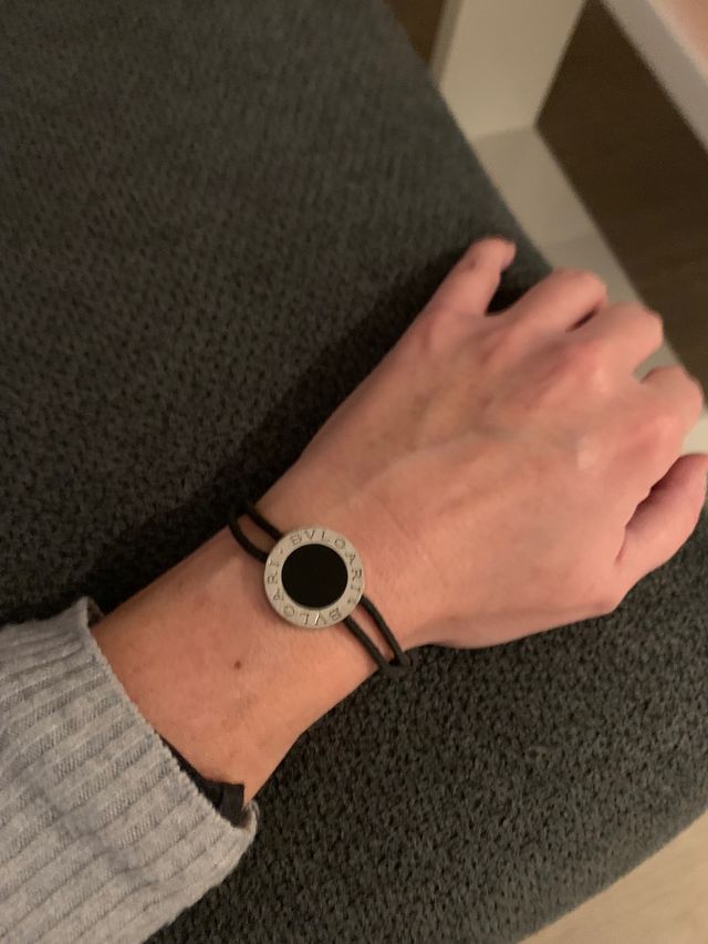 Pulsera Bvulgari plata y ónix 