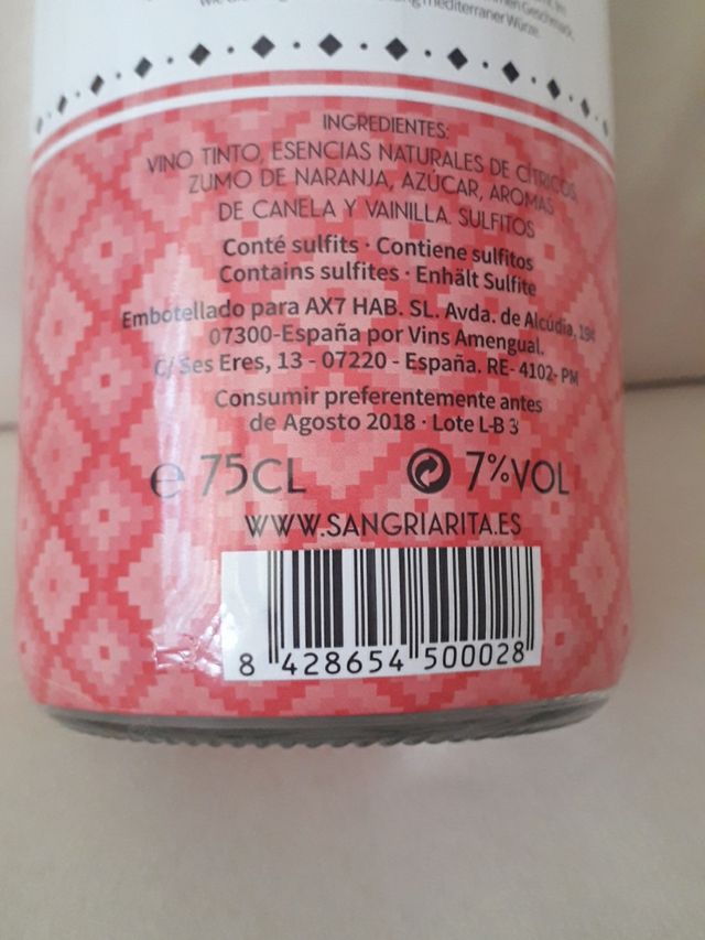 botella/s de cristal