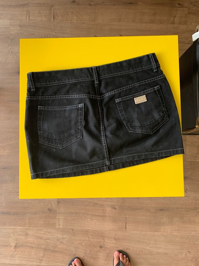Falda jeans negra