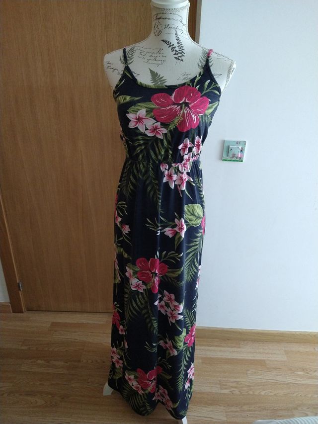 vestido largo estampado