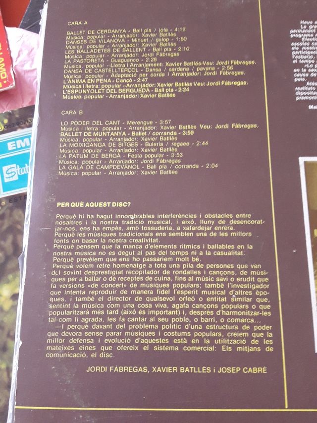 lo poder del cant. Paysos catalans.