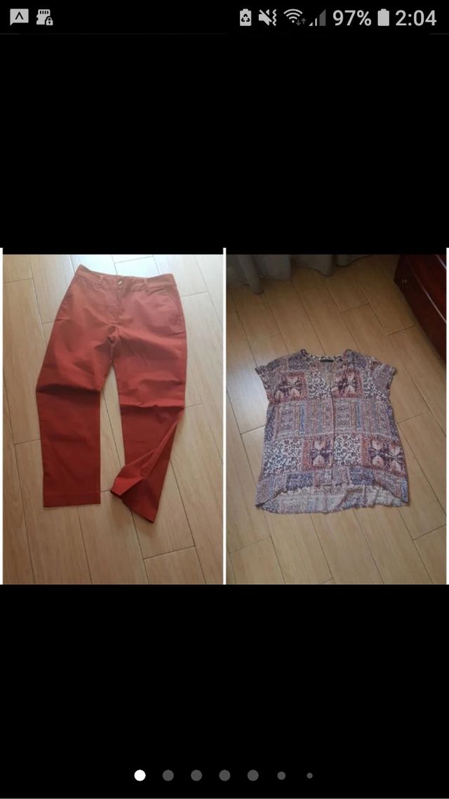 Blusa vintage + pantalón capri.