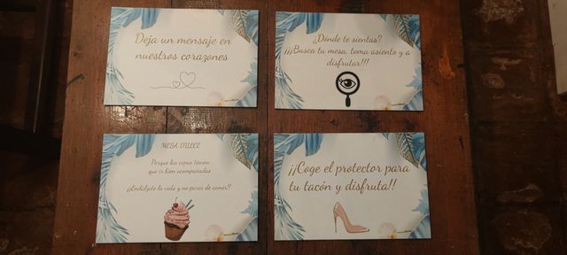 Carteles rincones boda