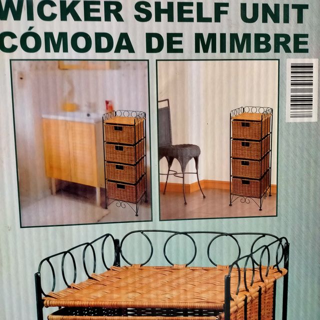 COMODA CAJONERA FORJA MIMBRE 80 X 30,5 X 30,5cm