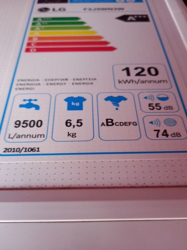 lavadora LG capacidad 6.5