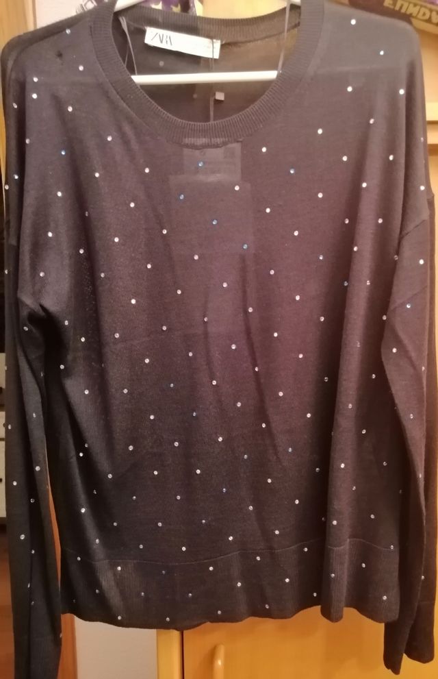 Jersey de punto azul marino