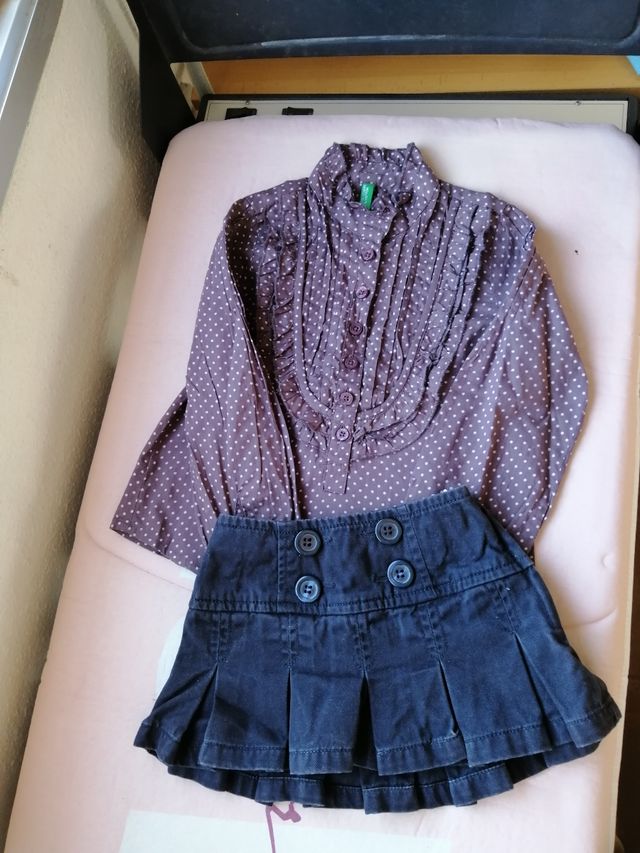 conjunto falda y camisa