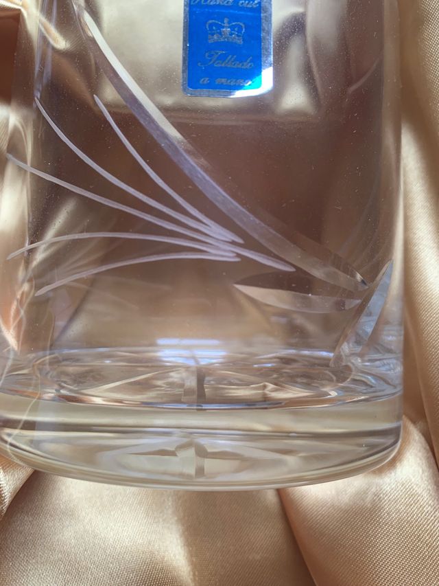 Juego de whisky de cristal de bohemia y plata