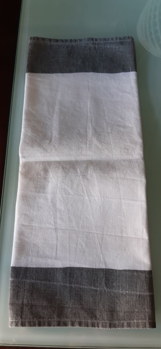 Paño de cocina gris y blanco 64x43cm