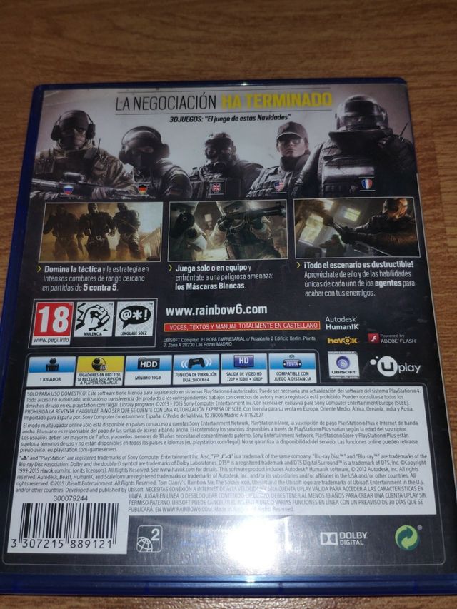 GIOCO PS 4 - RAINBOWS X SIEGE - ((EFFETTUO SPEDIZIONI))