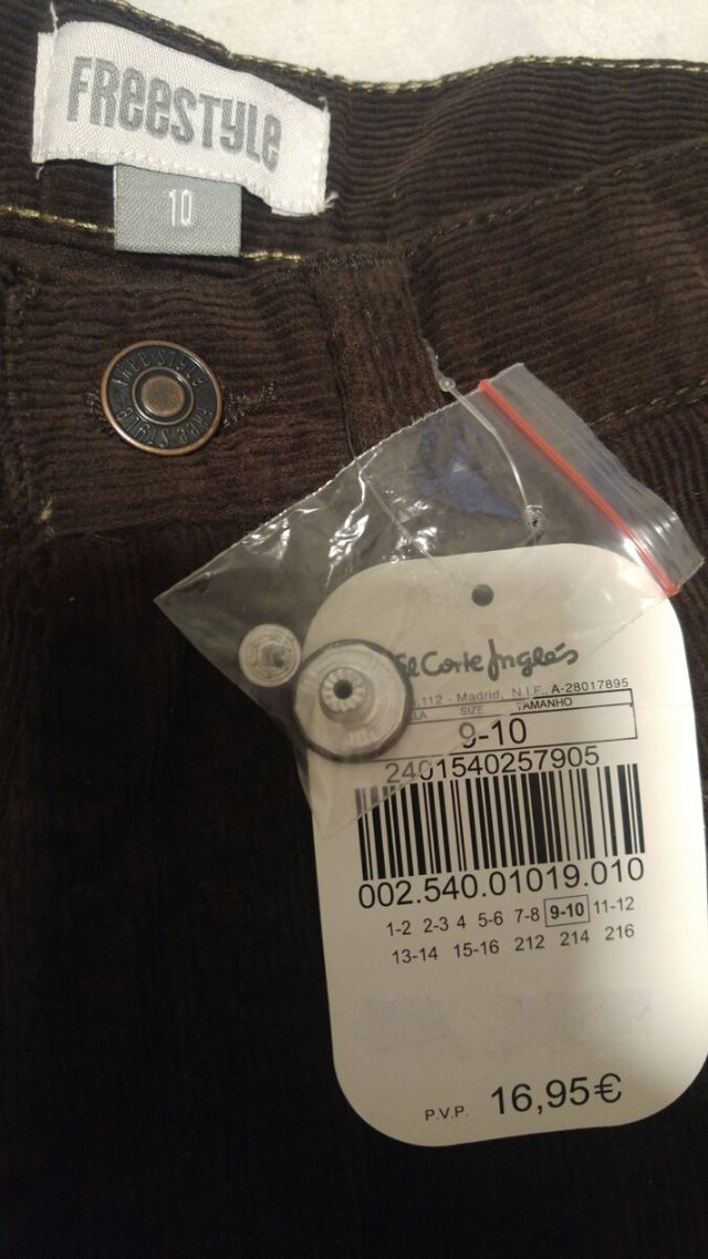 Pantalón de pana niño sin estrenar