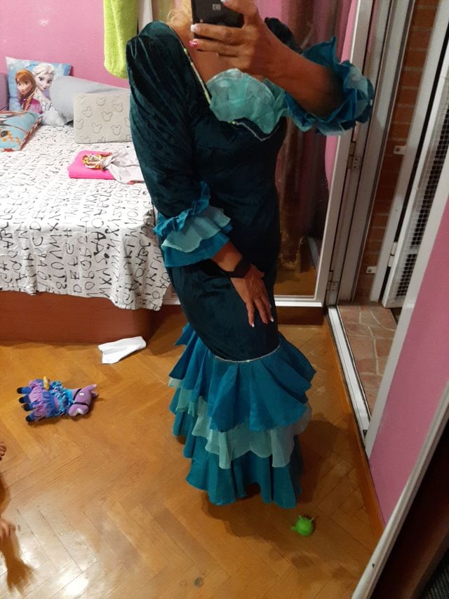 Disfraz terciopelo verde