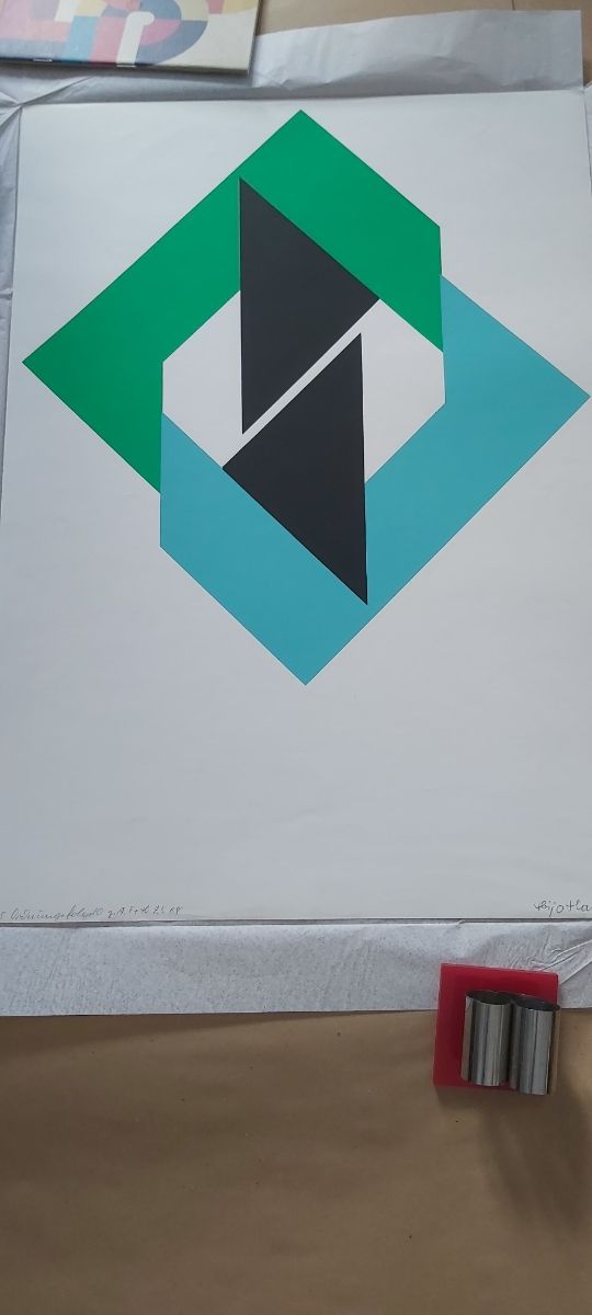 Serigrafía HEIJO HANGEN. 5/75. Constructivismo