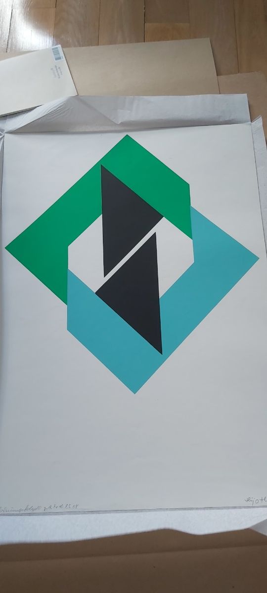 Serigrafía HEIJO HANGEN. 5/75. Constructivismo
