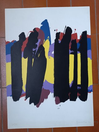 Cuadro grabado abstracto por Bernardo Sanjurjo