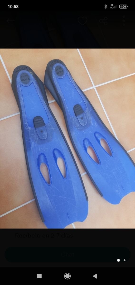 aletas de buzo núm 44 45 marca Cancún