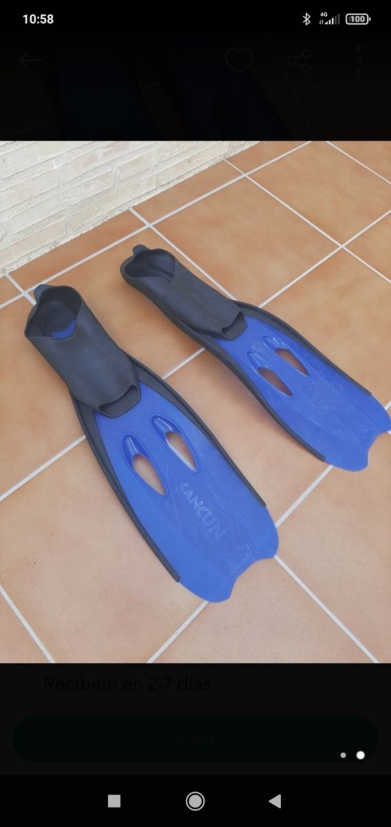 aletas de buzo núm 44 45 marca Cancún