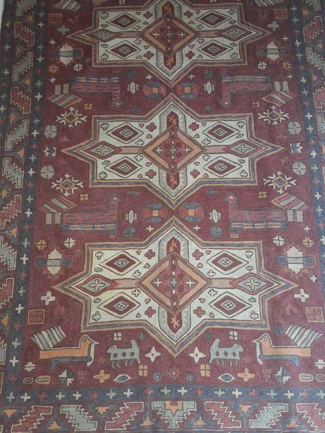 SUZANI , ALFOMBRA / TAPIZ , BORDADA EN CADENETA