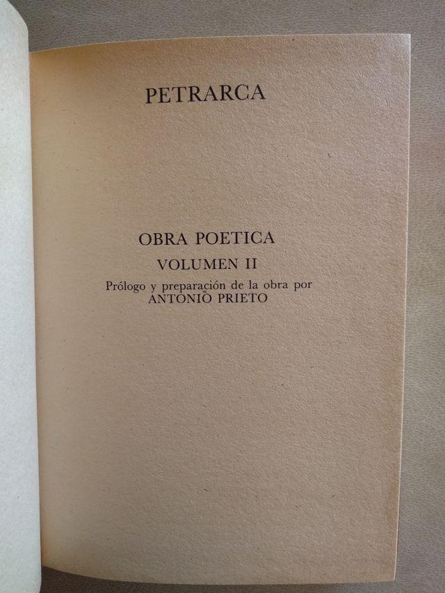 OBRA POÉTICA I y II (Francesco Petrarca)