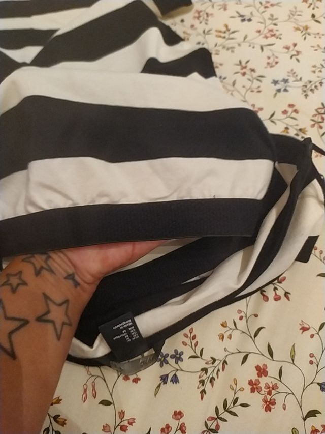 Vestido rayas palabra de honor.