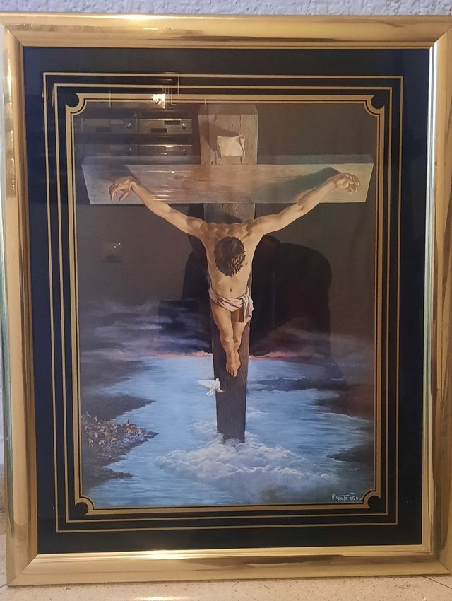 Cuadro lámina Cristo de Dalí