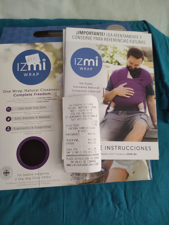 Fular portabebé elástico tejido bambú