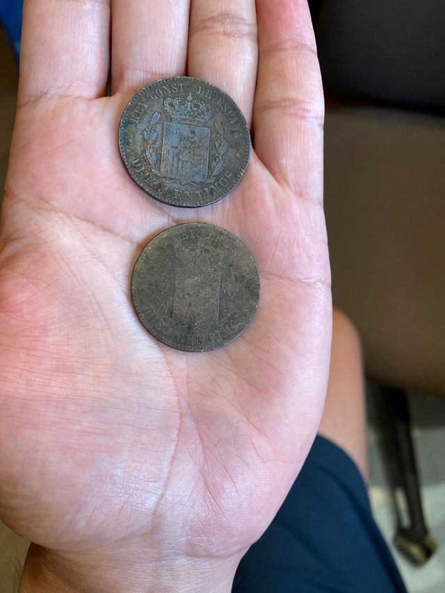 3 Monedas de Cobre Alfonso XII 1879